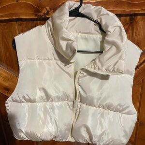 SHEIN Ivory Puffer Vest for Women